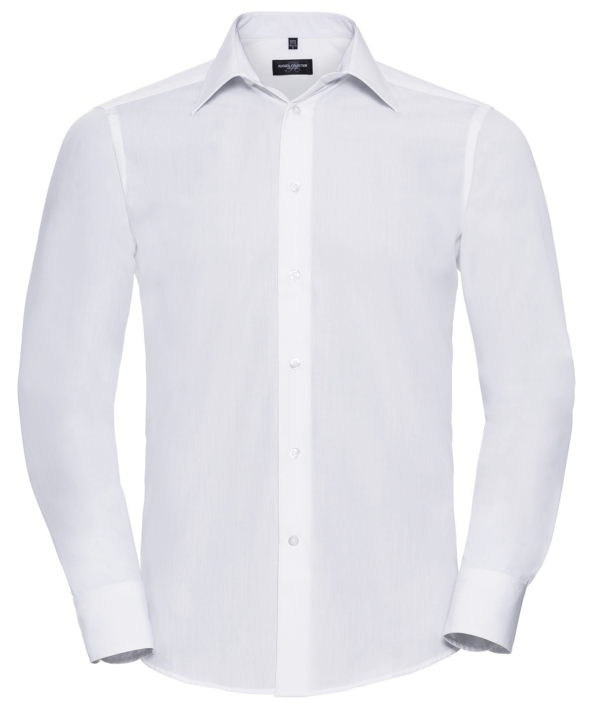 Russell Athletic Long Sleeve Polycotton Easycare Fitted Poplin Shirt