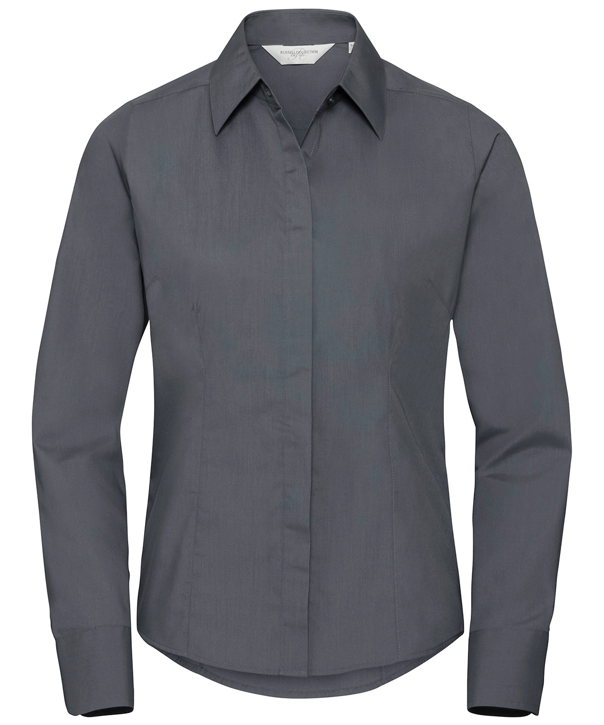Russell Athletic Women's Long Sleeve Polycotton Easycare Fitted Poplin Shirt