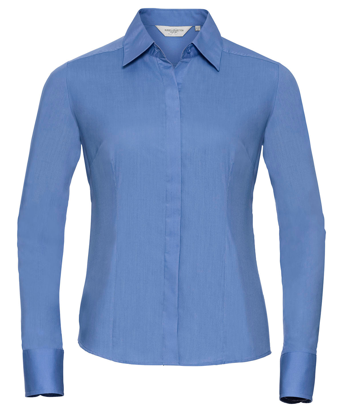Russell Athletic Women's Long Sleeve Polycotton Easycare Fitted Poplin Shirt