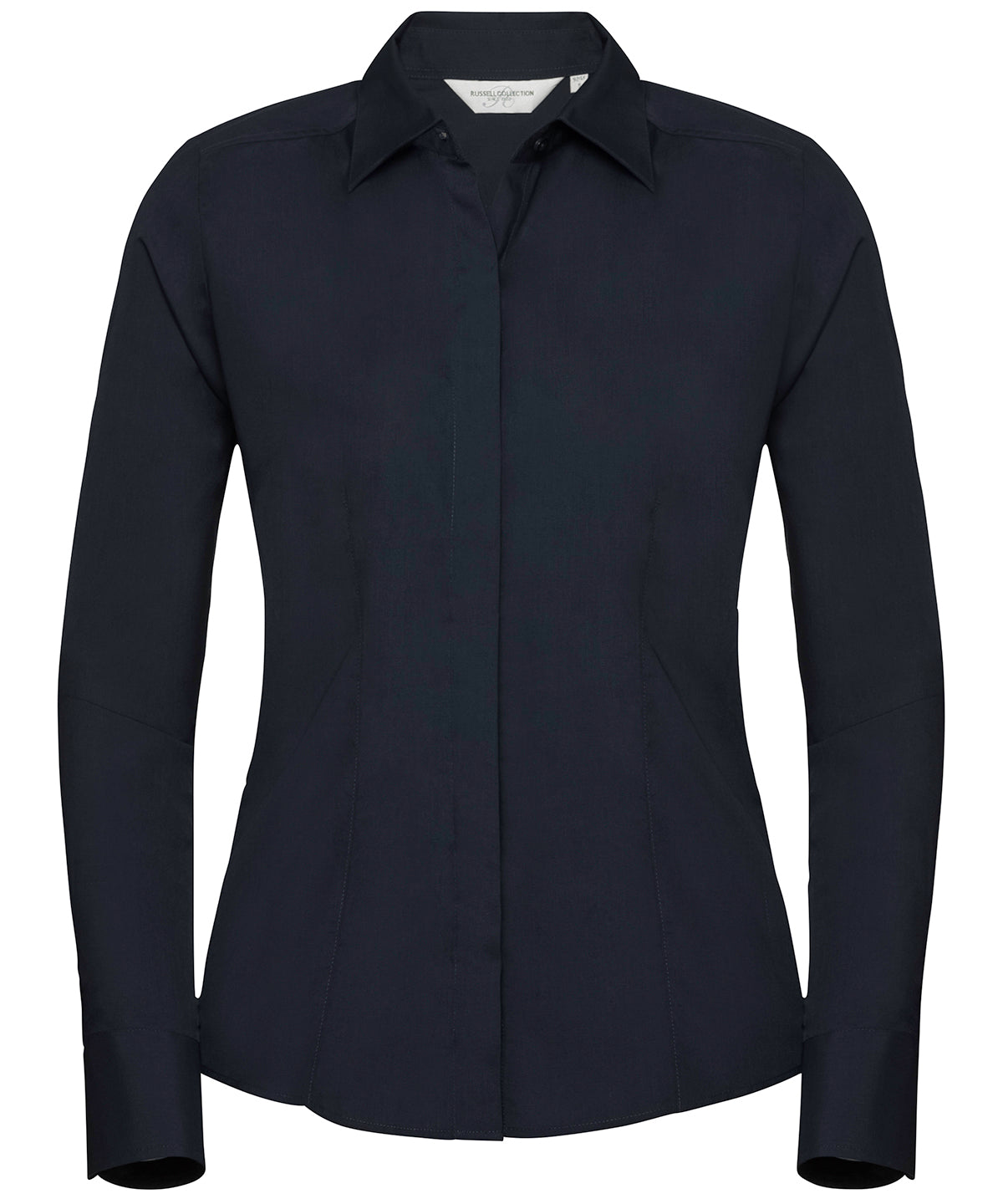 Russell Athletic Women's Long Sleeve Polycotton Easycare Fitted Poplin Shirt