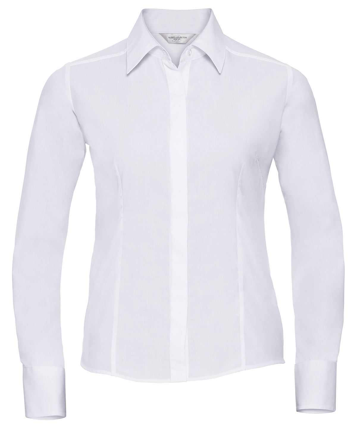 Russell Athletic Women's Long Sleeve Polycotton Easycare Fitted Poplin Shirt