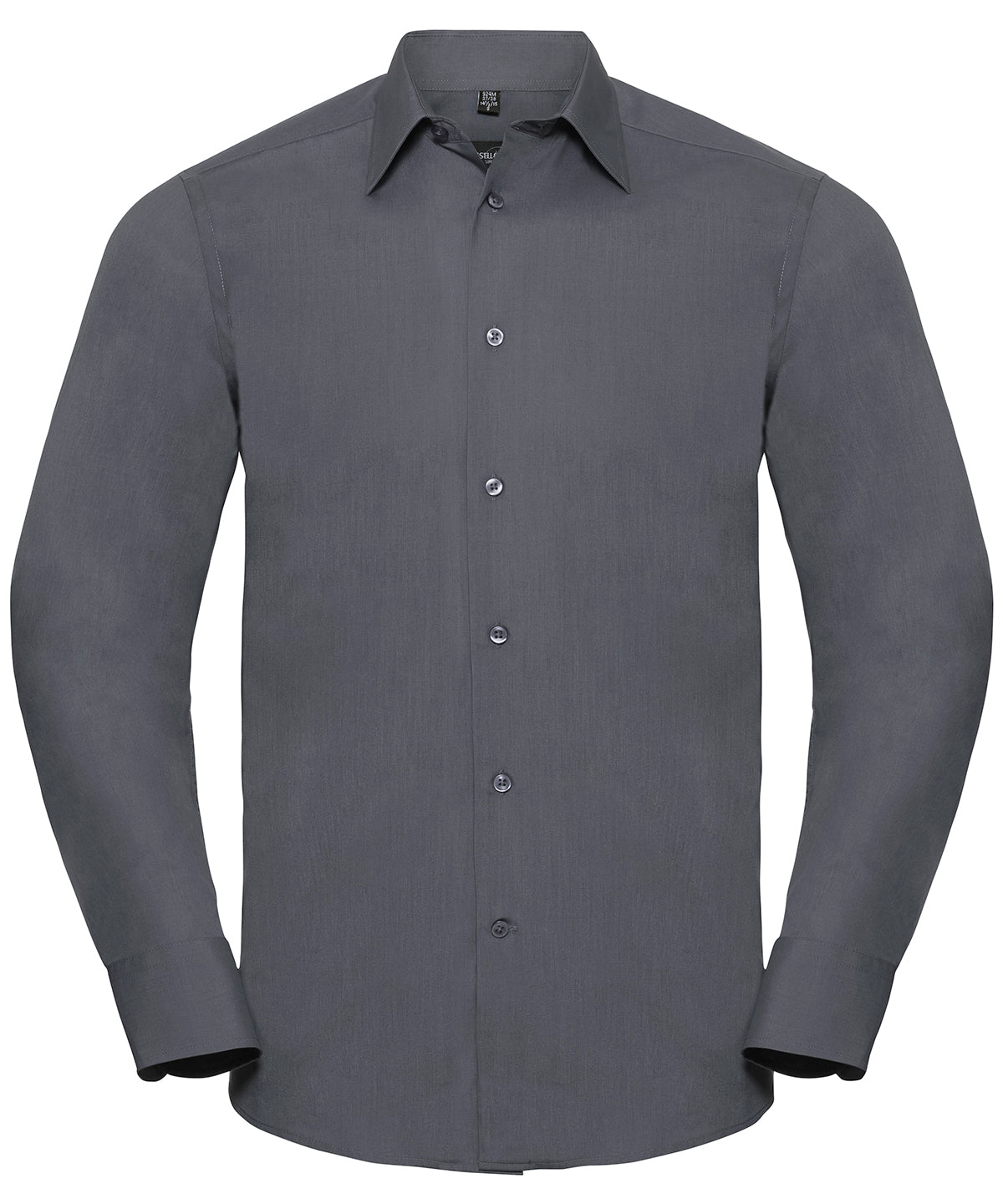 Russell Athletic Long Sleeve Polycotton Easycare Fitted Poplin Shirt