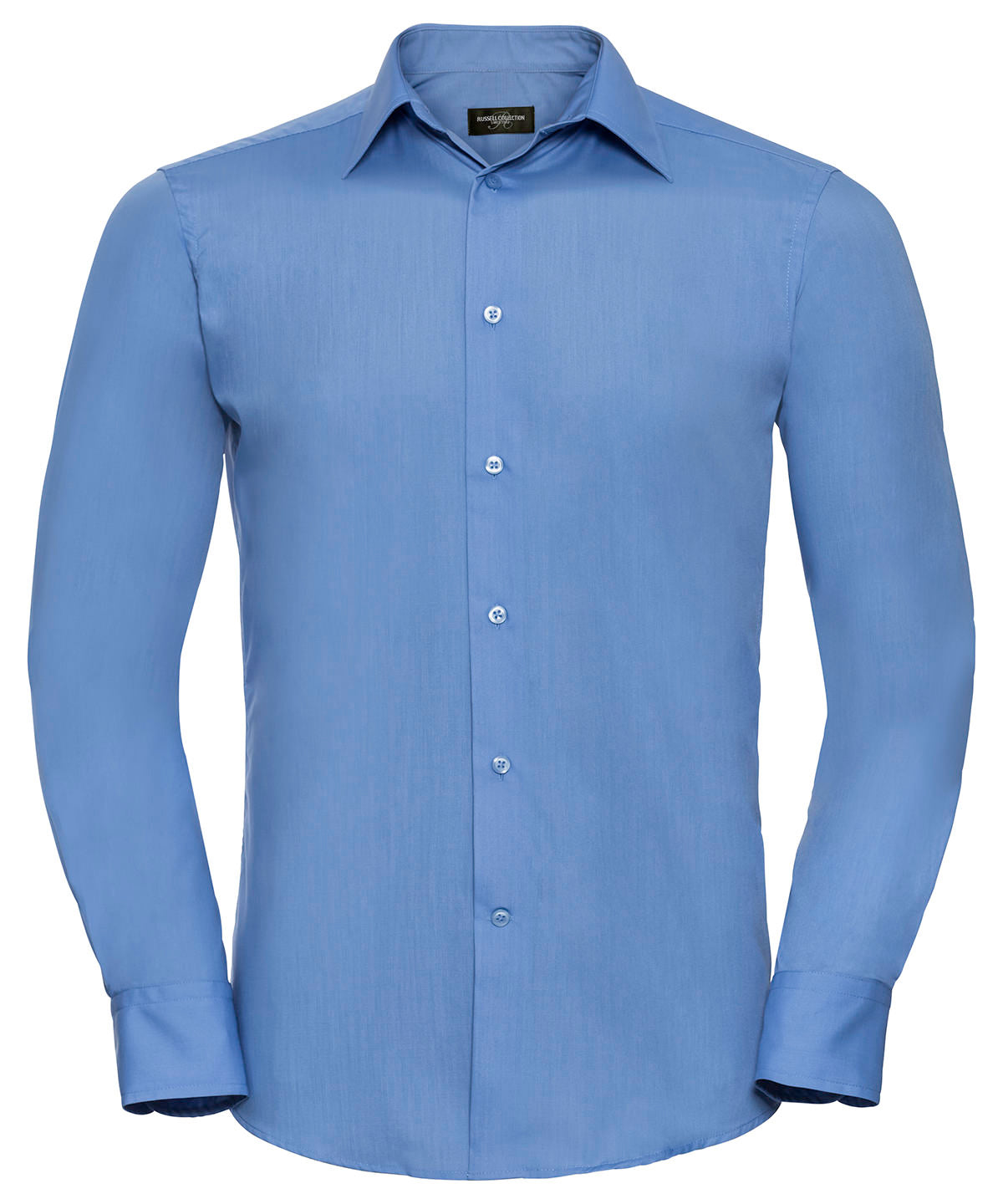 Russell Athletic Long Sleeve Polycotton Easycare Fitted Poplin Shirt