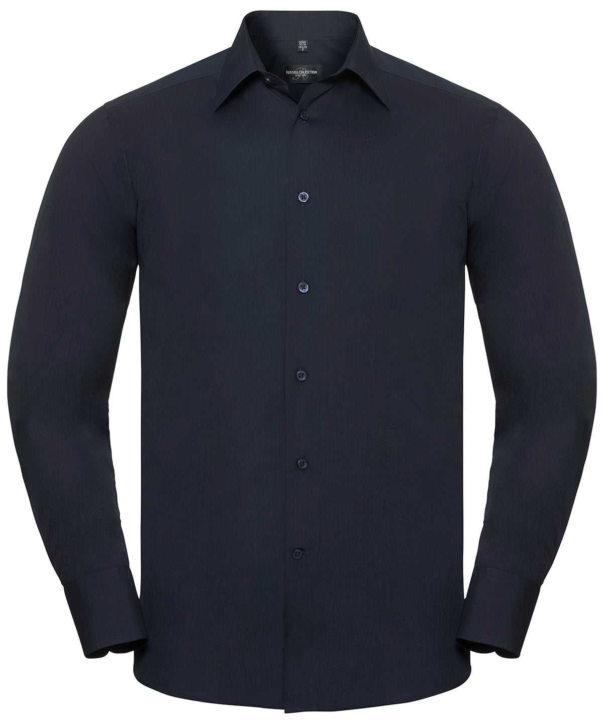 Russell Athletic Long Sleeve Polycotton Easycare Fitted Poplin Shirt