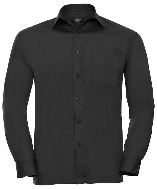 Russell Athletic Long Sleeve Polycotton Easycare Poplin Shirt