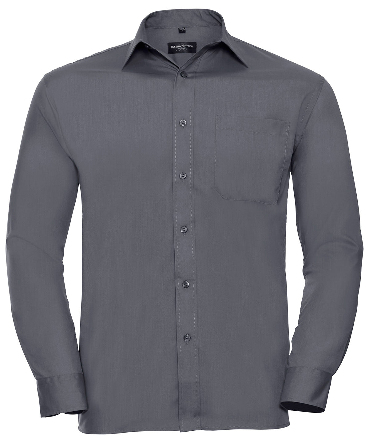 Russell Athletic Long Sleeve Polycotton Easycare Poplin Shirt