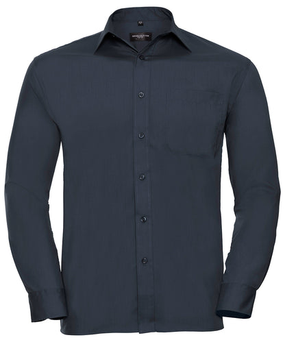 Russell Athletic Long Sleeve Polycotton Easycare Poplin Shirt