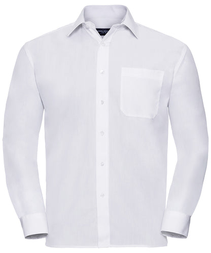 Russell Athletic Long Sleeve Polycotton Easycare Poplin Shirt