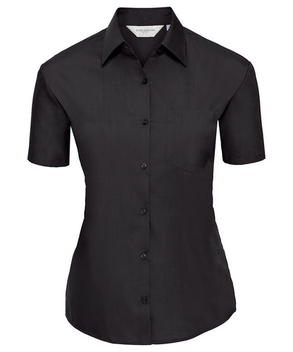 Russell Athletic Women's Short Sleeve Polycotton Easycare Poplin Shirt