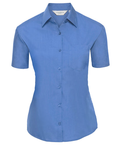 Russell Athletic Women's Short Sleeve Polycotton Easycare Poplin Shirt