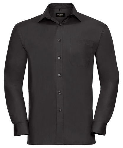 Russell Athletic Long Sleeve Pure Cotton Easycare Poplin Shirt