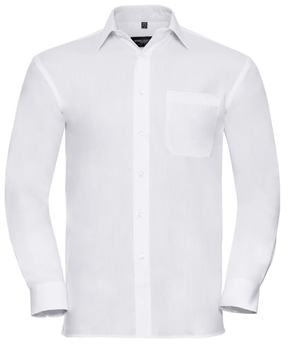 Russell Athletic Long Sleeve Pure Cotton Easycare Poplin Shirt