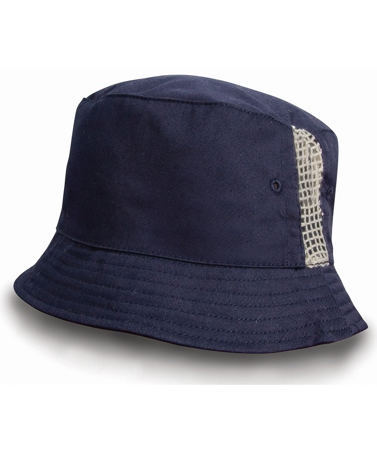 Deluxe Washed Cotton Bucket Hat With Side Mesh Panels