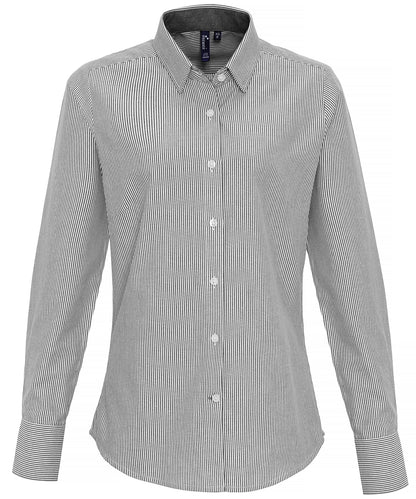 Premier Women's Cotton-Rich Oxford Stripes Blouse