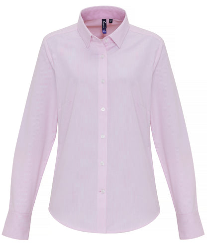 Premier Women's Cotton-Rich Oxford Stripes Blouse