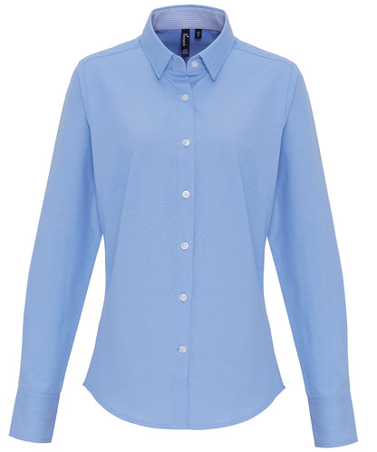 Premier Women's Cotton-Rich Oxford Stripes Blouse
