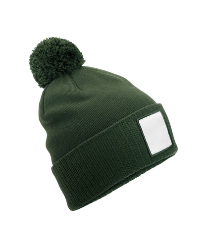 Beechfield Appliqué Patch Pom Beanie