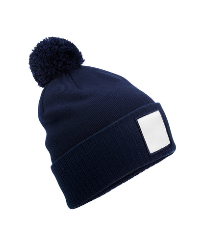 Beechfield Appliqué Patch Pom Beanie