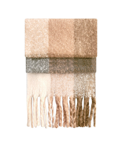 Beechfield Fluffy Check Scarf